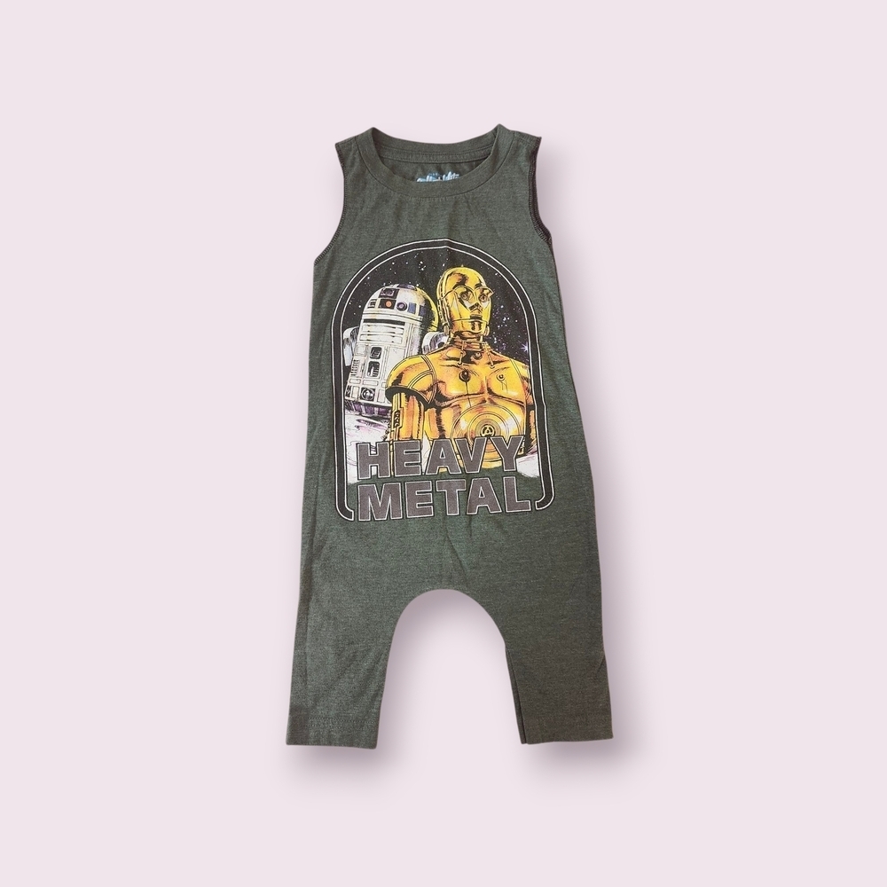 Old Navy Collectibles Star Wars Graphic Green Baby Romper Suze XL 18-24 Months.